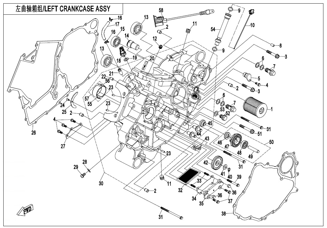 LEFT CRANKCASE ASSY