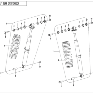 2023 ZFORCE 800 Trail REAR SHOCK ABSORBER exploded diagram