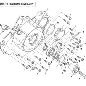 2018 ZFORCE 800 Trail LEFT CRANKCASE COVER ASSY. exploded diagram