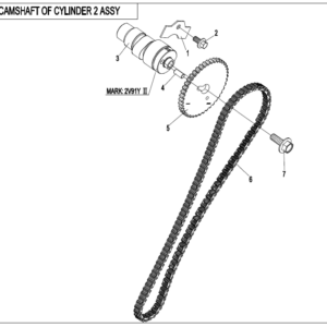 2020 CFORCE 800 XC CAMSHAFT OF CYLINDER 2 ASSY exploded diagram