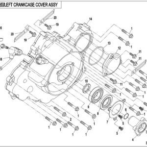 2021 UFORCE 800 LEFT CRANKCASE COVER ASSY. exploded diagram