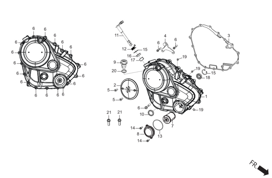E3 - Right Crank Case Cover