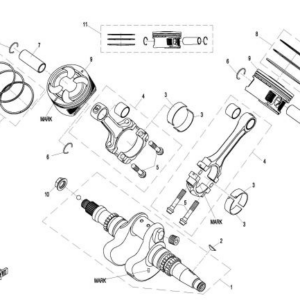 2016 UFORCE 800 CRANKSHAFT ASSY & PISTON exploded diagram