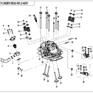 2025 UFORCE 800 XL CYLINDER HEAD NO.2 ASSY exploded diagram