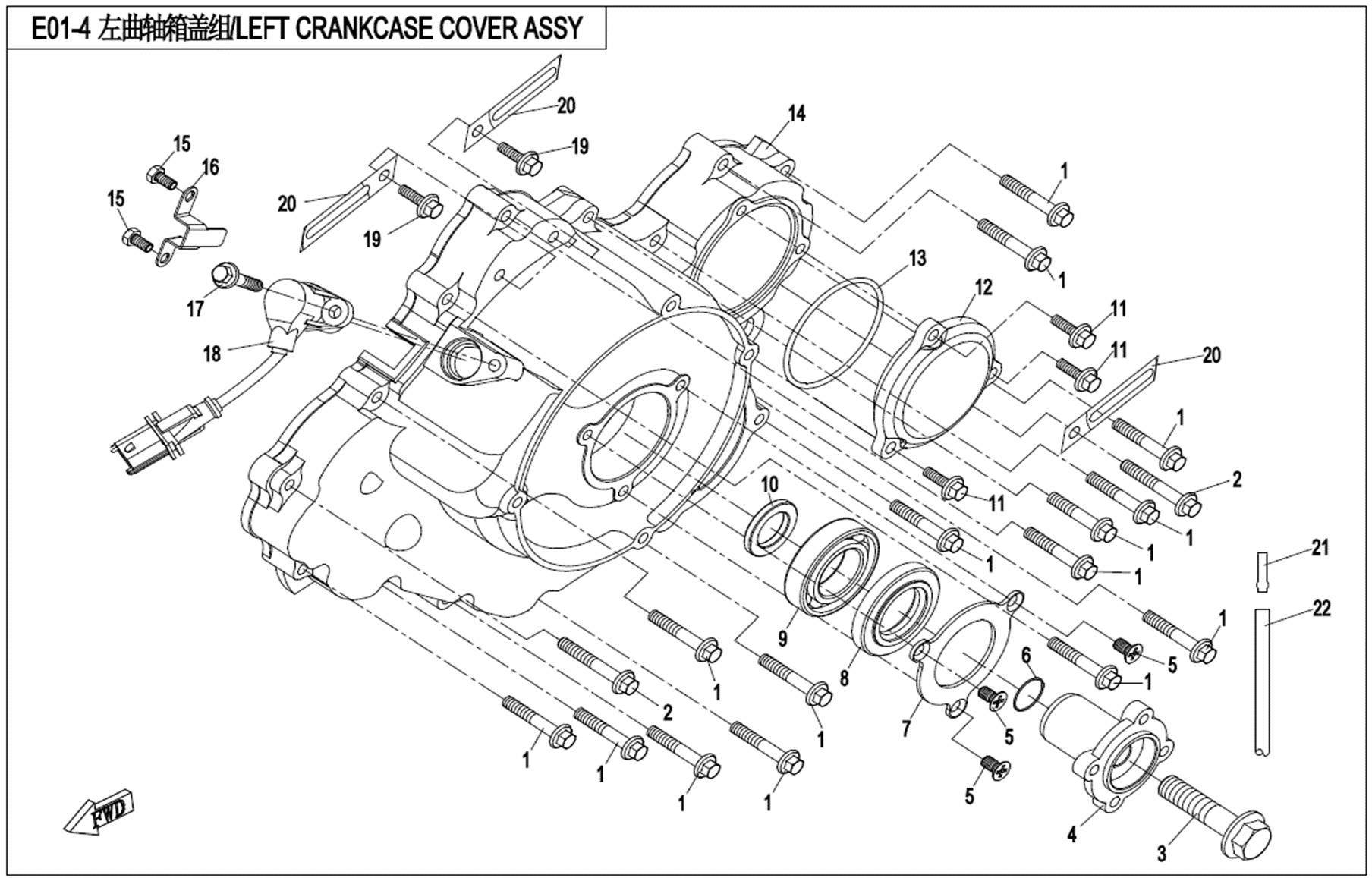 LEFT CRANKCASE COVER ASSY.