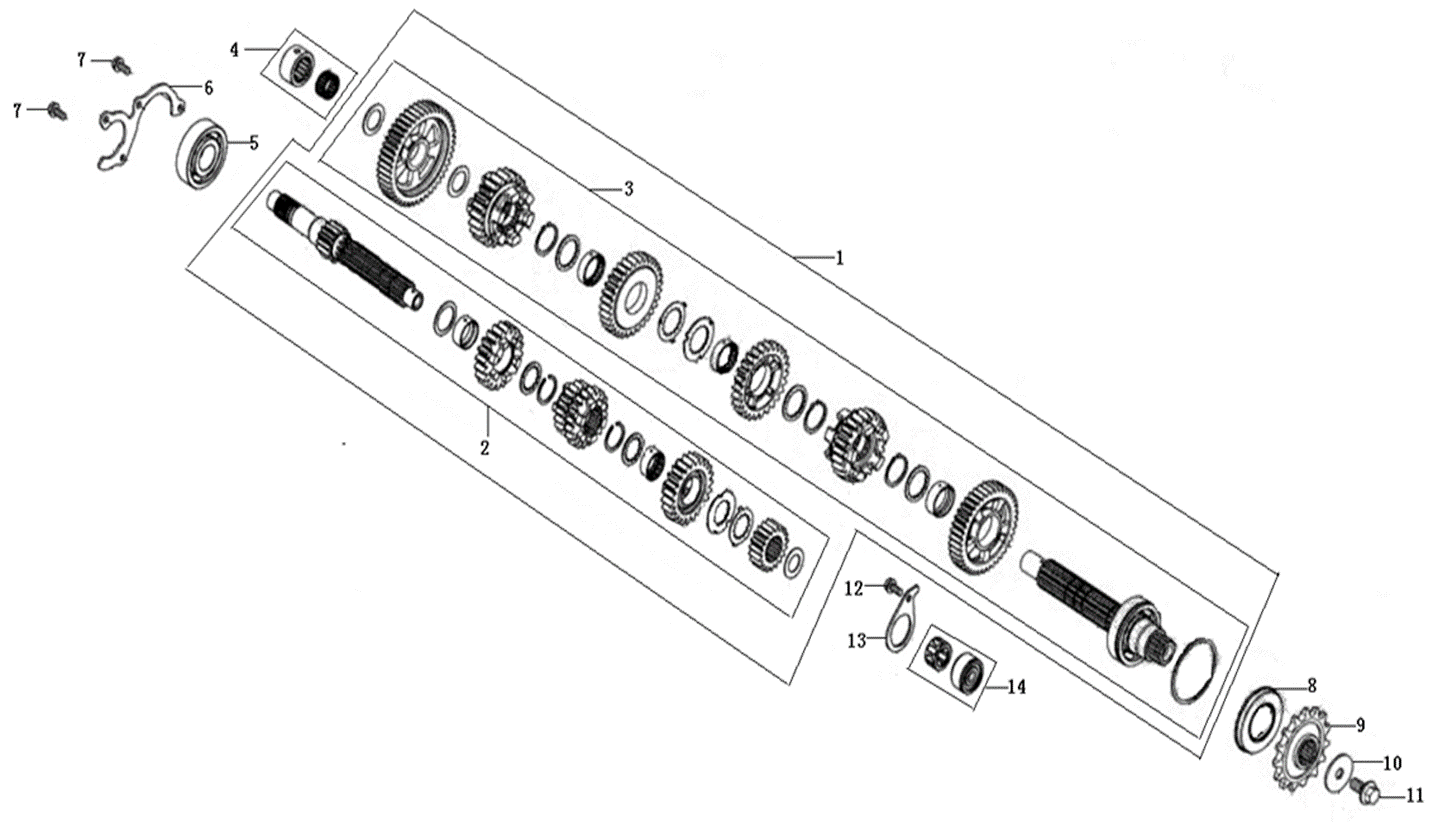 Transmission Mainshaft and Countershaft Assembly