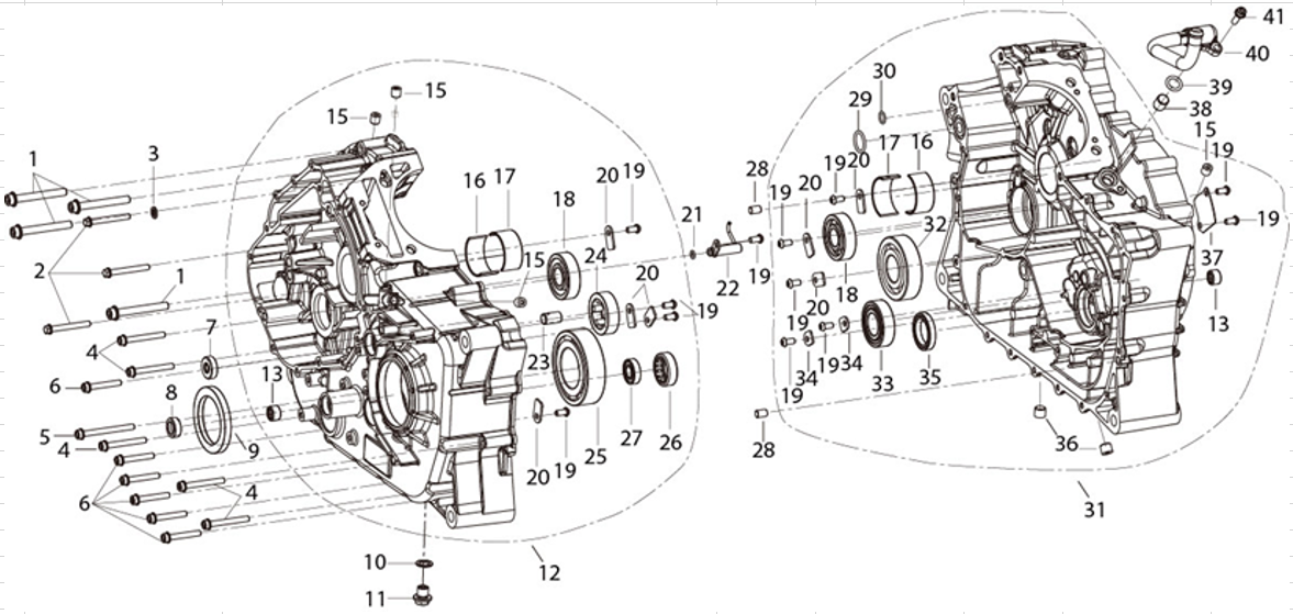 E01 - LEFT&RIGHT CRANKCASE