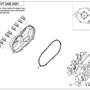 2022 ZFORCE 800 Trail CVT CASE ASSY. (DRY CLUTCH) exploded diagram