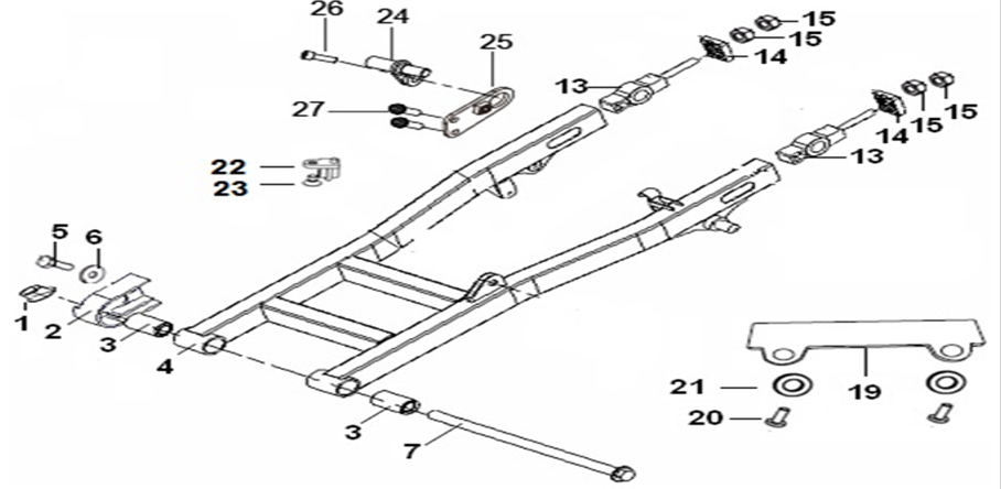 F09 - REAR SWING ARM ASSY