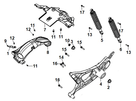 Rear Swing Arm And Rear Shocks