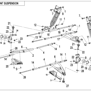 2020 ZFORCE 800 Trail FRONT SUSPENSION exploded diagram