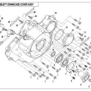 2019 UFORCE 800 LEFT CRANKCASE COVER ASSY. exploded diagram