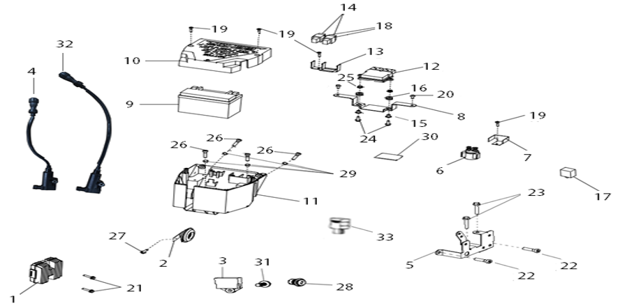 2025–2026 V-Cruise 125 E5+ (2025 – 2026) F01 - ELECTRICAL PARTS exploded diagram