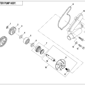 2020 ZFORCE 800 EX WATER PUMP ASSY. exploded diagram