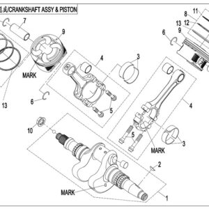 2017 ZFORCE 800 Trail CRANKSHAFT ASSY & PISTON exploded diagram