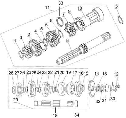 Counter And Drive Shaft Assy