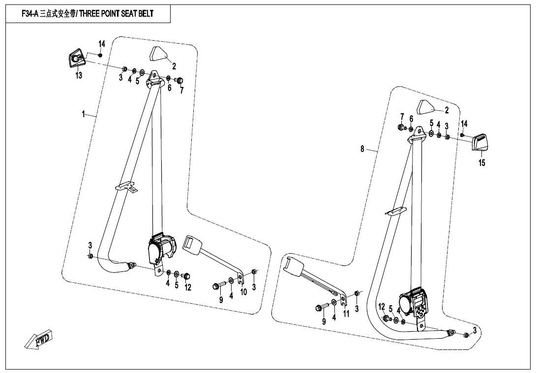 THREE POINT SEAT BELTS