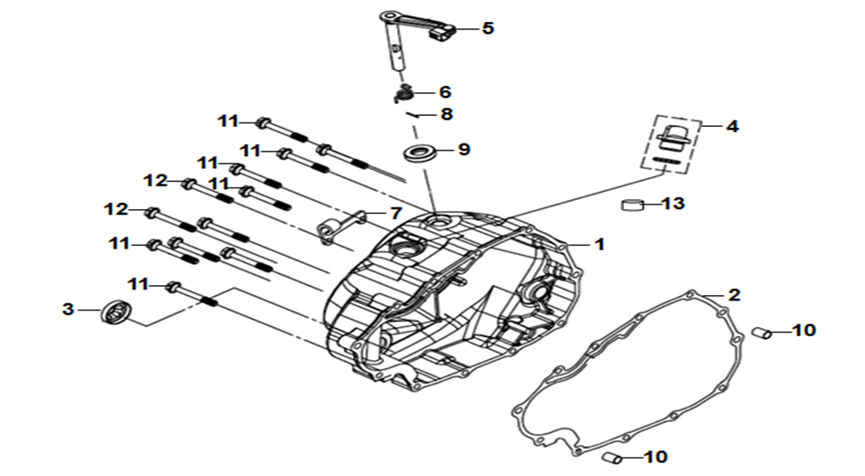 Right Crank Case Cover Clutch Lever