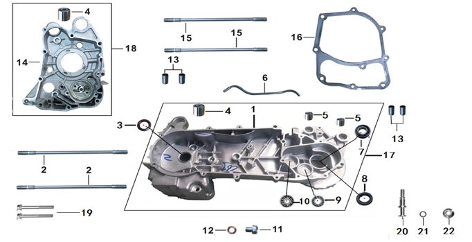 E03 - CRANKCASE ASSY