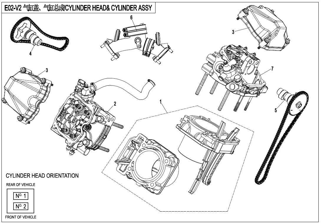 CYLINDER HEAD AND CYLINDER ASSY.