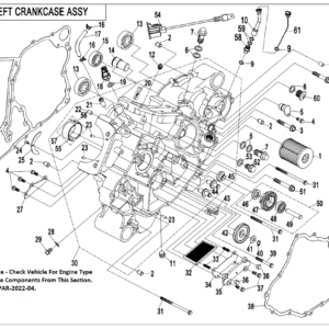 2022 ZFORCE 800 Trail LEFT CRANKCASE exploded diagram