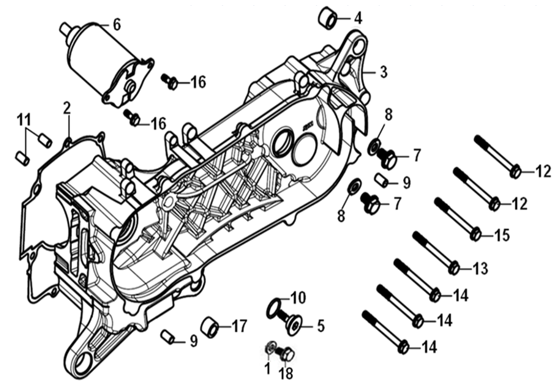 E12 - Left Crank Case