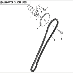 2022 ZFORCE 800 Trail CAMSHAFT OF CYLINDER 2 ASSY. exploded diagram
