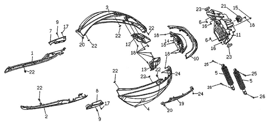 R. BODY COVER RR. CUSHION ASSY