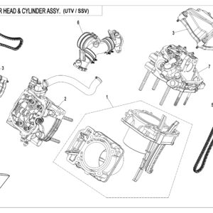 2018 ZFORCE 800 Trail CYLINDER HEAD & CYLINDER ASSY. exploded diagram