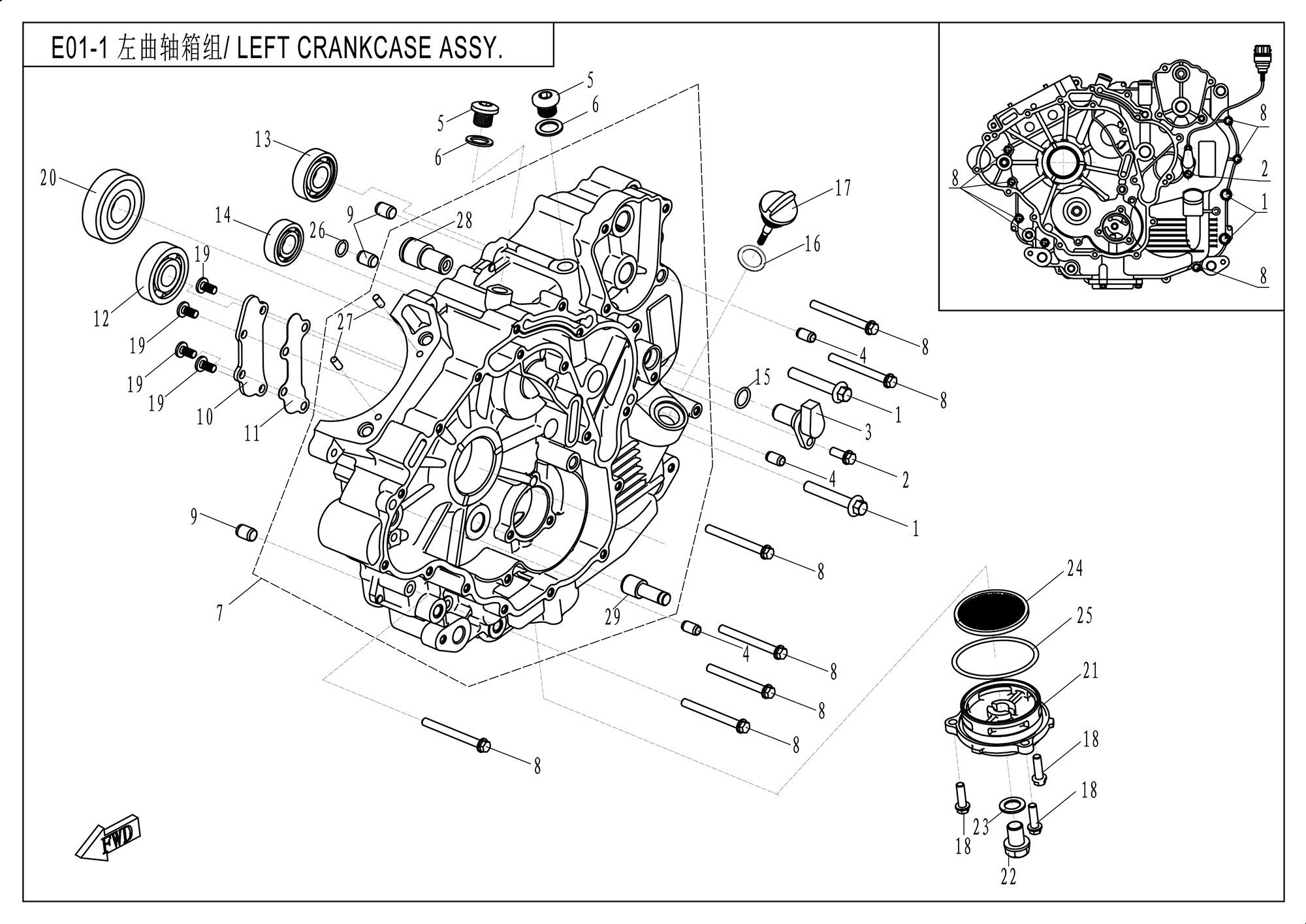 LEFT CRANKCASE ASSY
