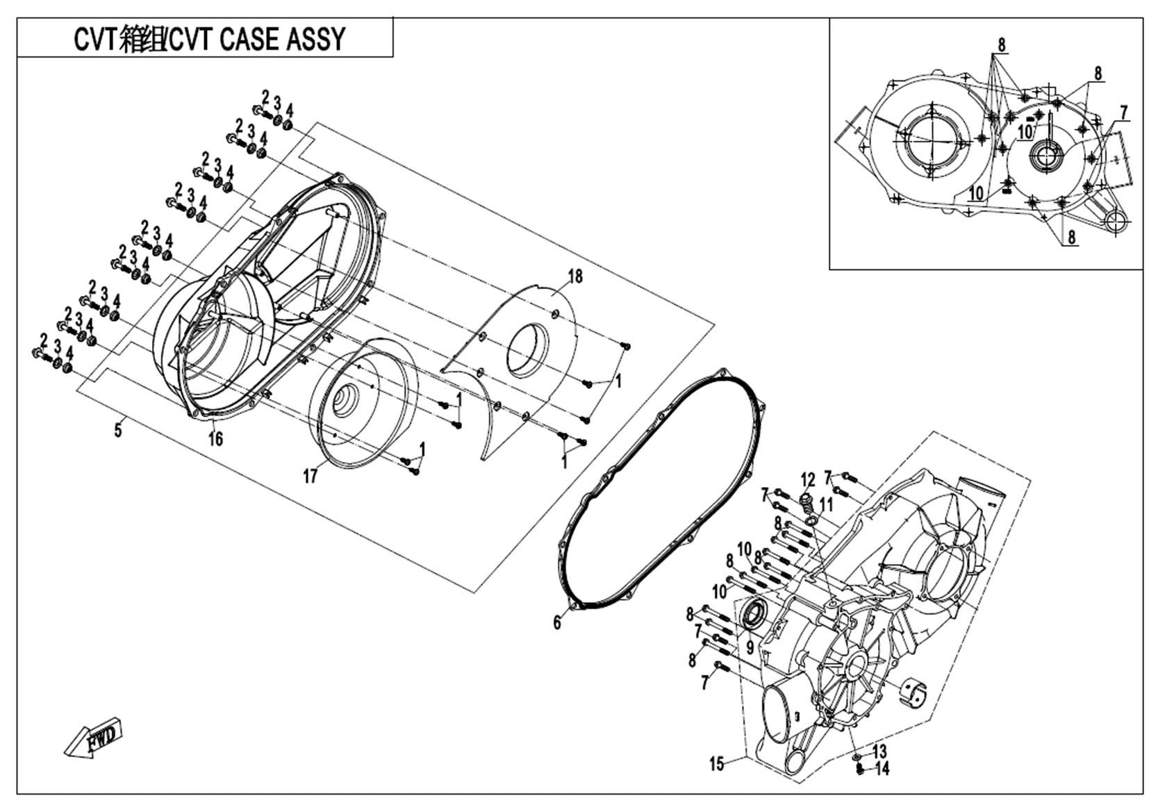 CVT CASE ASSY