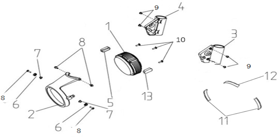 2025–2026 V-Cruise 125 E5+ (2025 – 2026) F20 - HEADLIGHT exploded diagram