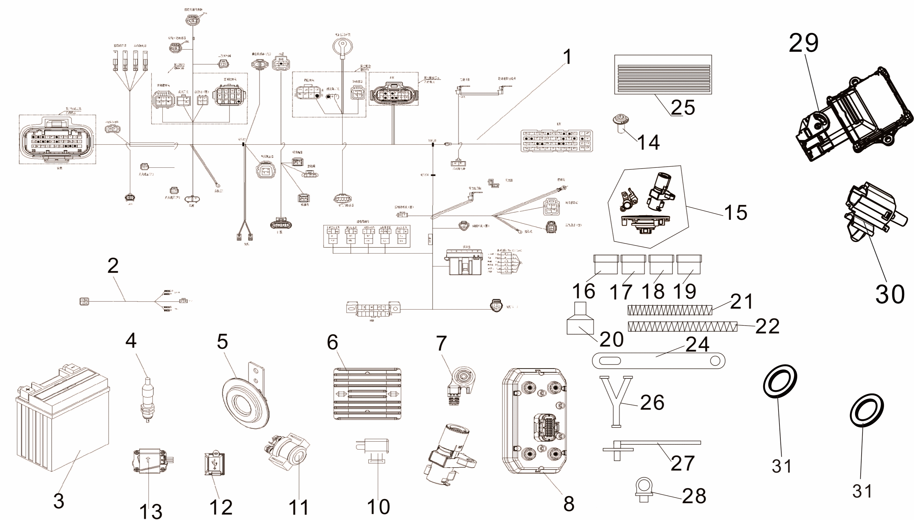 Wire harness and Electric Parts