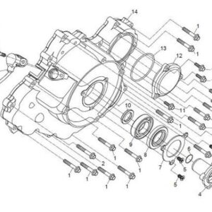 2015 ZFORCE 800 Trail LEFT CRANKCASE COVER ASSY exploded diagram