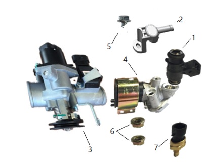 2021–2023 GP 125 AC CBS E5 (2021 – 2023) Fuel Injector exploded diagram