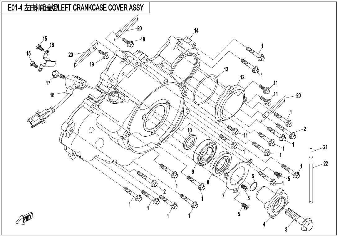 LEFT CRANKCASE COVER ASSY.