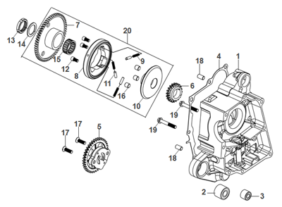 E04 - Right Crankcase & Oil Pump
