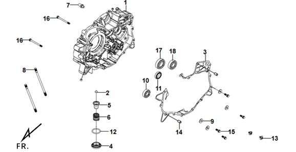 RH CRANK CASE COMP