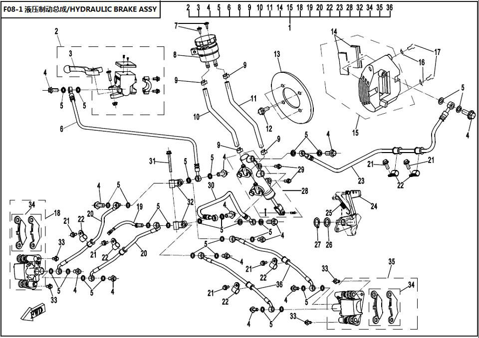 HYDRAULIC BRAKE ASSY