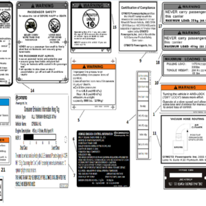 WARNING DECALS(USA)