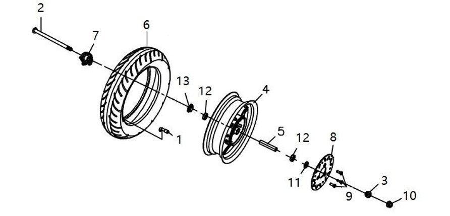 FR. WHEEL ASSY FR BRK DISK