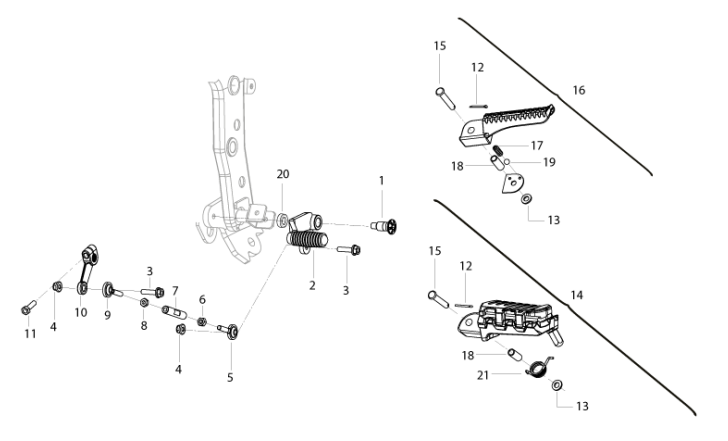 T019 - Left Foot Pegs & Gear Pedal