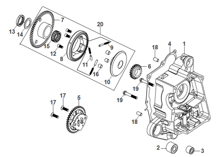 E04 R CRANK CASE & OIL PUMP ASSY