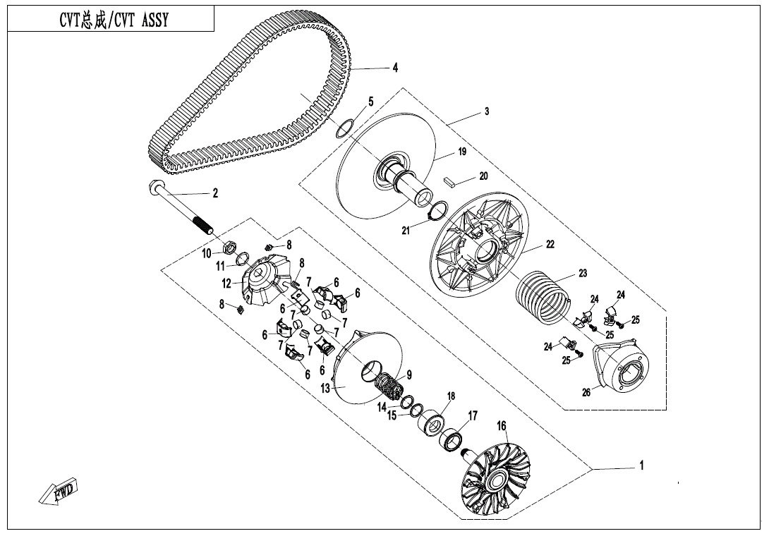 CLUTCH @^ CVT ASSY.(18g WEIGHT ROLLER)