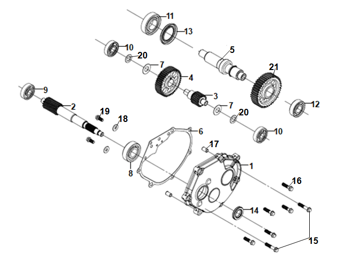 Mission Case Drive Shaft
