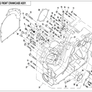 2022 ZFORCE 800 Trail RIGHT CRANKCASE ASSY. exploded diagram