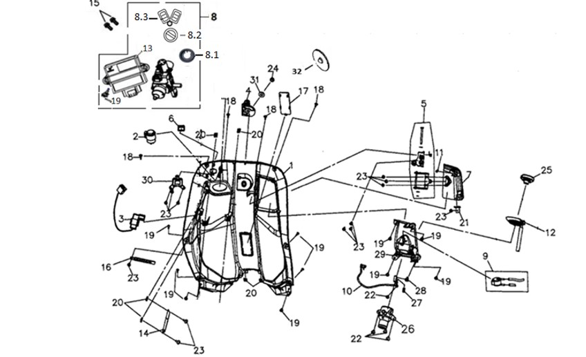 FR. INNER COVER SMART KEY SET