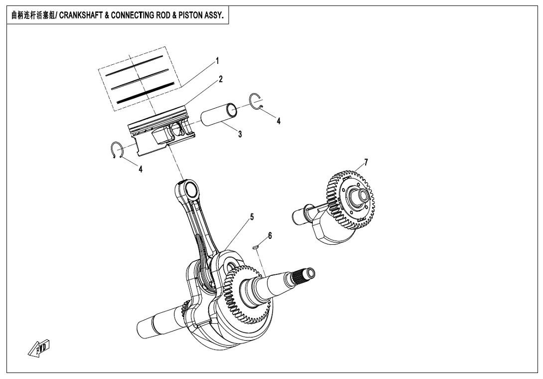 CRANKSHAFT & CONNECTING ROD & PISTON ASSY.