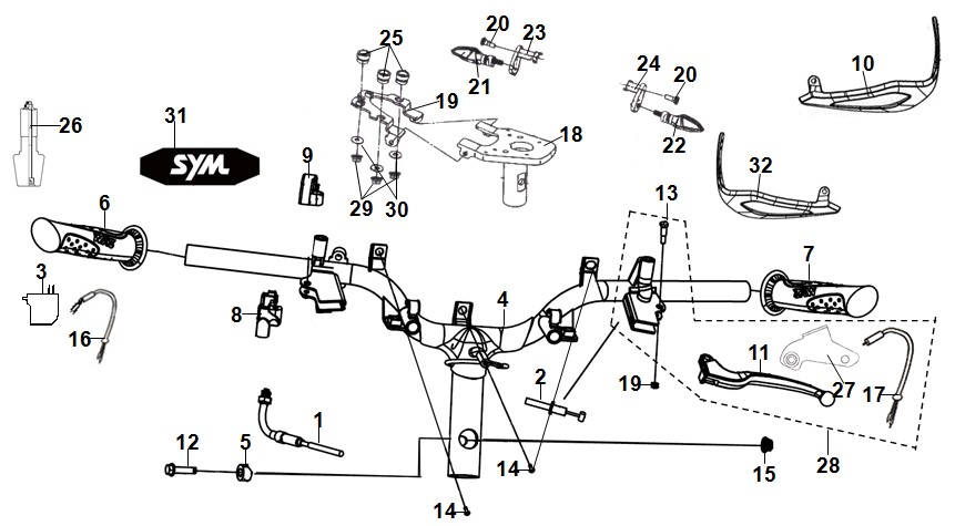 CABLE SWITCH HANDLE LEVER