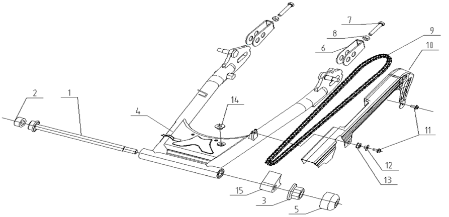 F08 - Rear Swing Arm & Chain Case